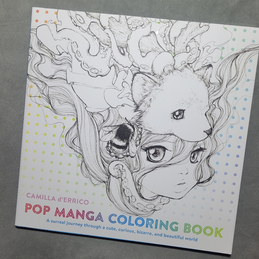Pop Manga Anime Girl Animal Adult Coloring Book Art Supplies Teenager Cartoon